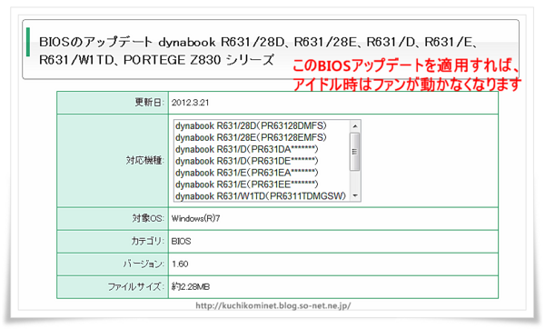 BIOSアップデート dynabook R631.png